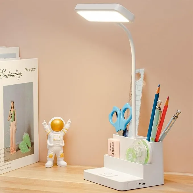 Table Lamp Gift Pen Holder Eye Care Rechargeable LED Night Lamp Bedroom Bedside Reading Lamp Storage Drawer Table Lamp