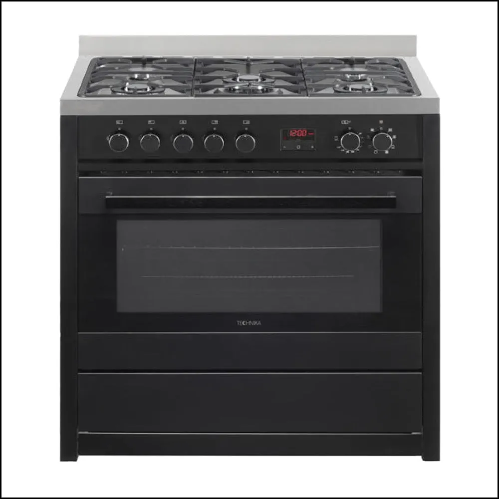 Technika 90cm TEG95TBK Dual Fuel Black Finish Upright Cooker