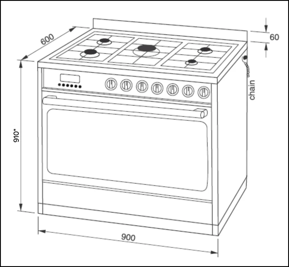 Technika 90cm TEG95TBK Dual Fuel Black Finish Upright Cooker