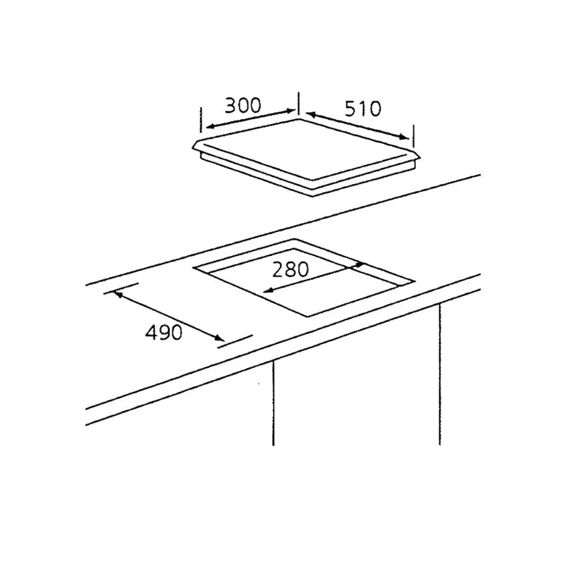 Tecno-TA311TRSV 30cm Single Burner Tempered Glass Domino Hob