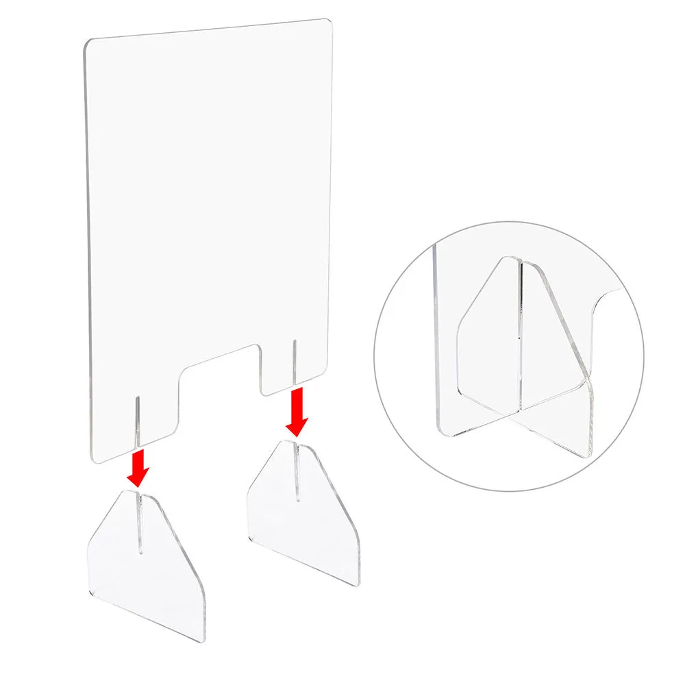 TheLAShop 24" Sneeze Guards for Desk Acrylic Dividers 6mm Thick 4ct/Pack