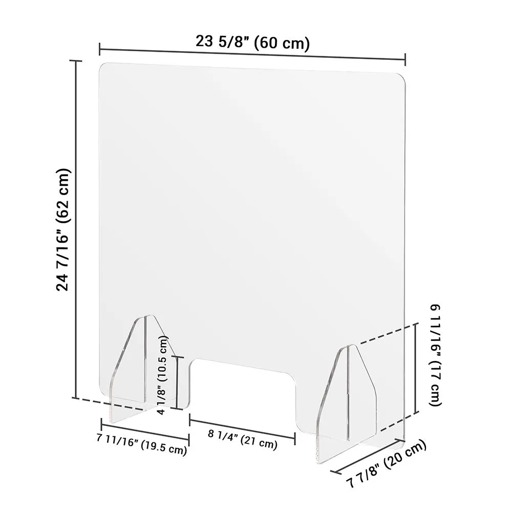 TheLAShop 24" Sneeze Guards for Desk Acrylic Dividers 6mm Thick 4ct/Pack