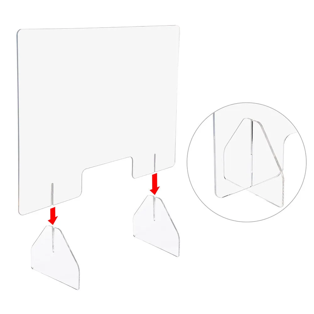 TheLAShop 36" Sneeze Guards for Desk Acrylic Dividers 6mm Thick 3ct/Pack