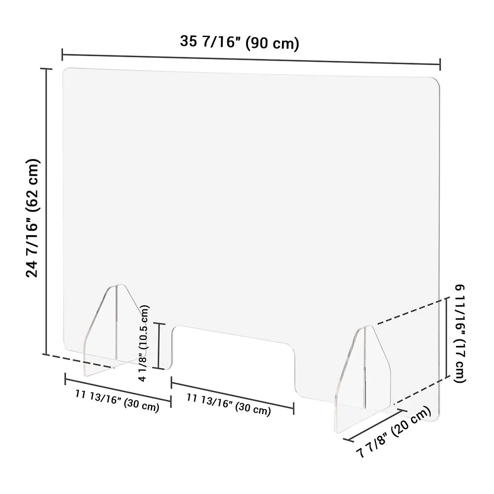 TheLAShop 36" Sneeze Guards for Desk Acrylic Dividers 6mm Thick 3ct/Pack