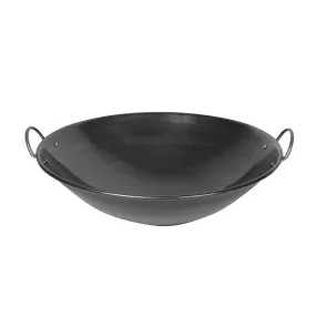 Thunder Group IRWC001 Curved Rim Iron Wok, 19"