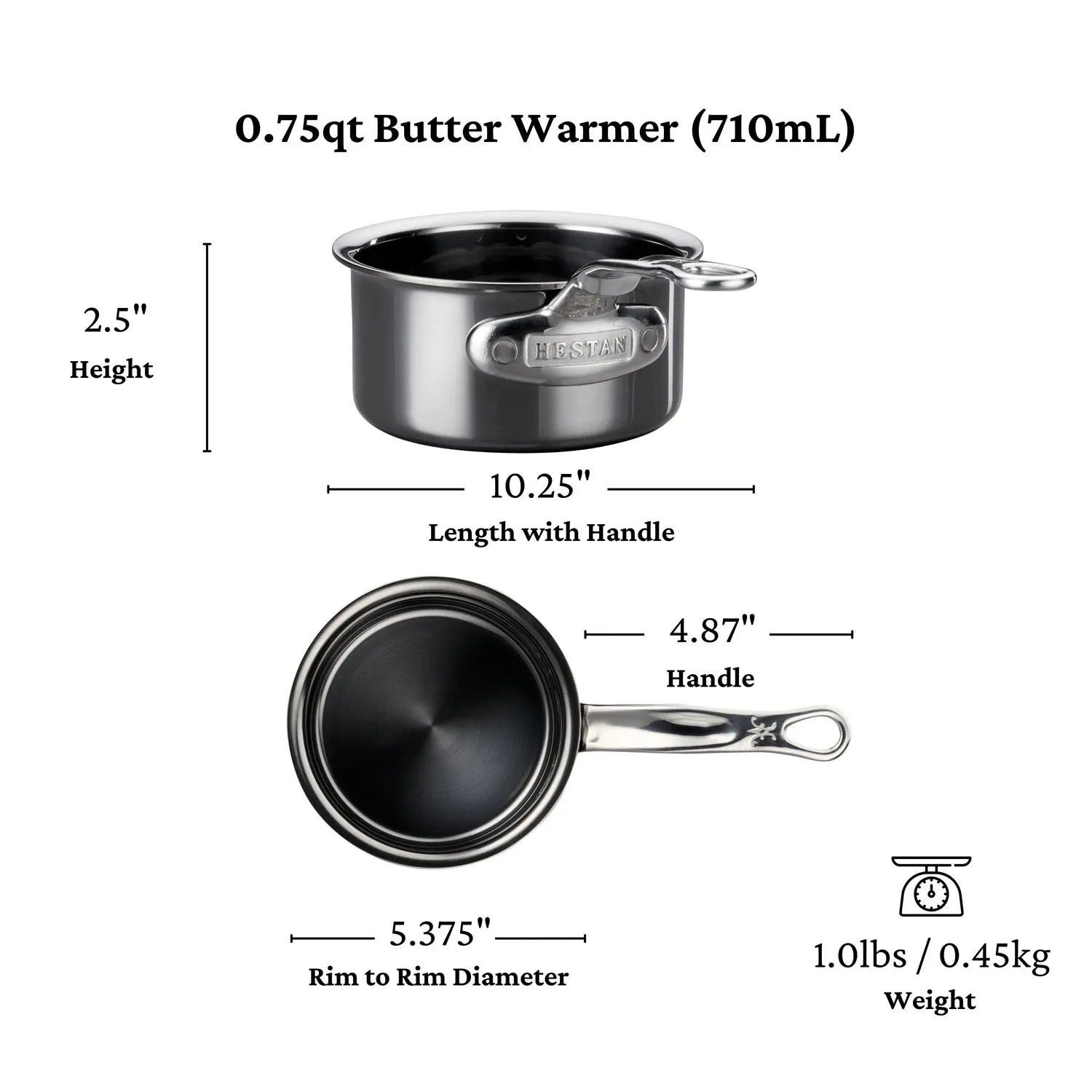 Titanium Butter Warmer, .75 quarts