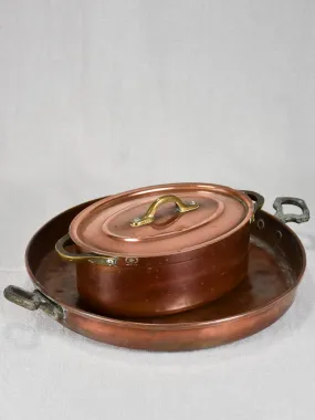 Two late nineteenth-century French copper cooking pots