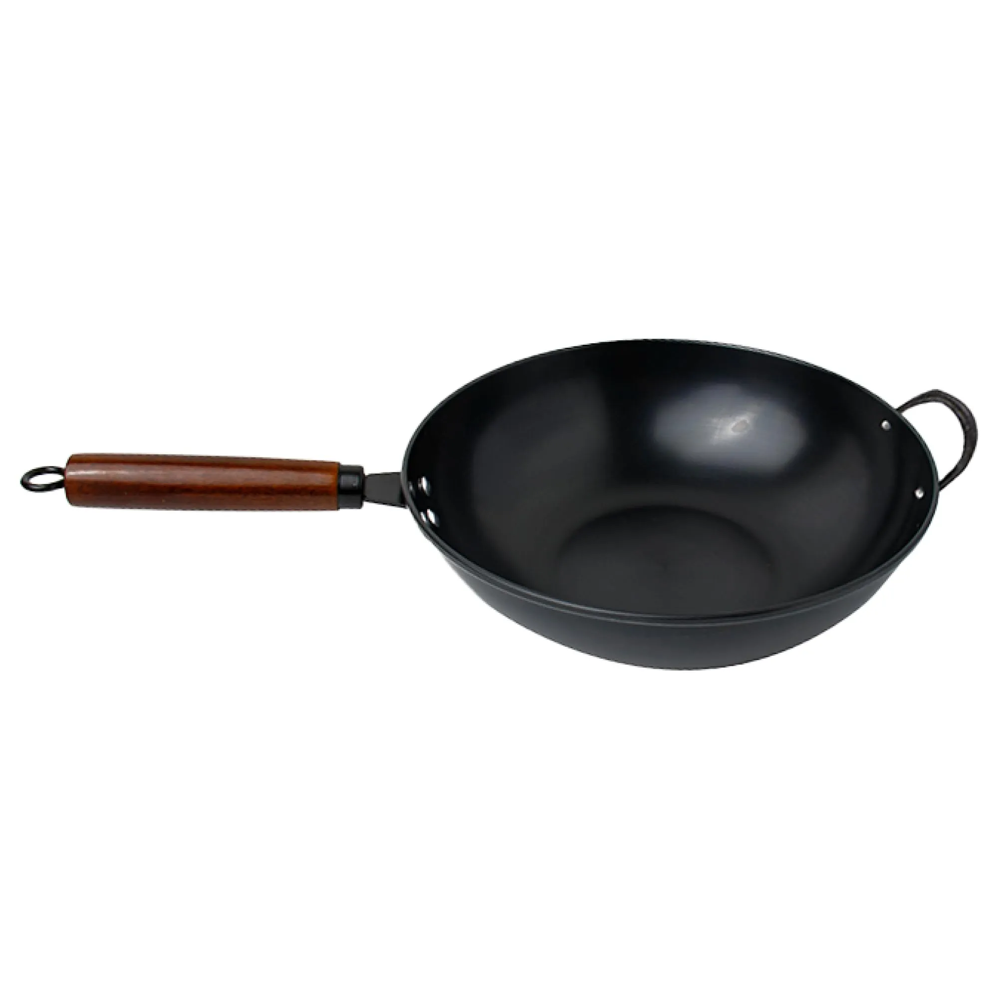 UMAI Carbon Steel Wok | Pre-Seasoned Chinese Wok with Handle | Gas & Induction Kadai | Kadai for Cooking | Kadai for Deep Frying | Karahi for Kitchen | Kadhai (Black) (4 L)