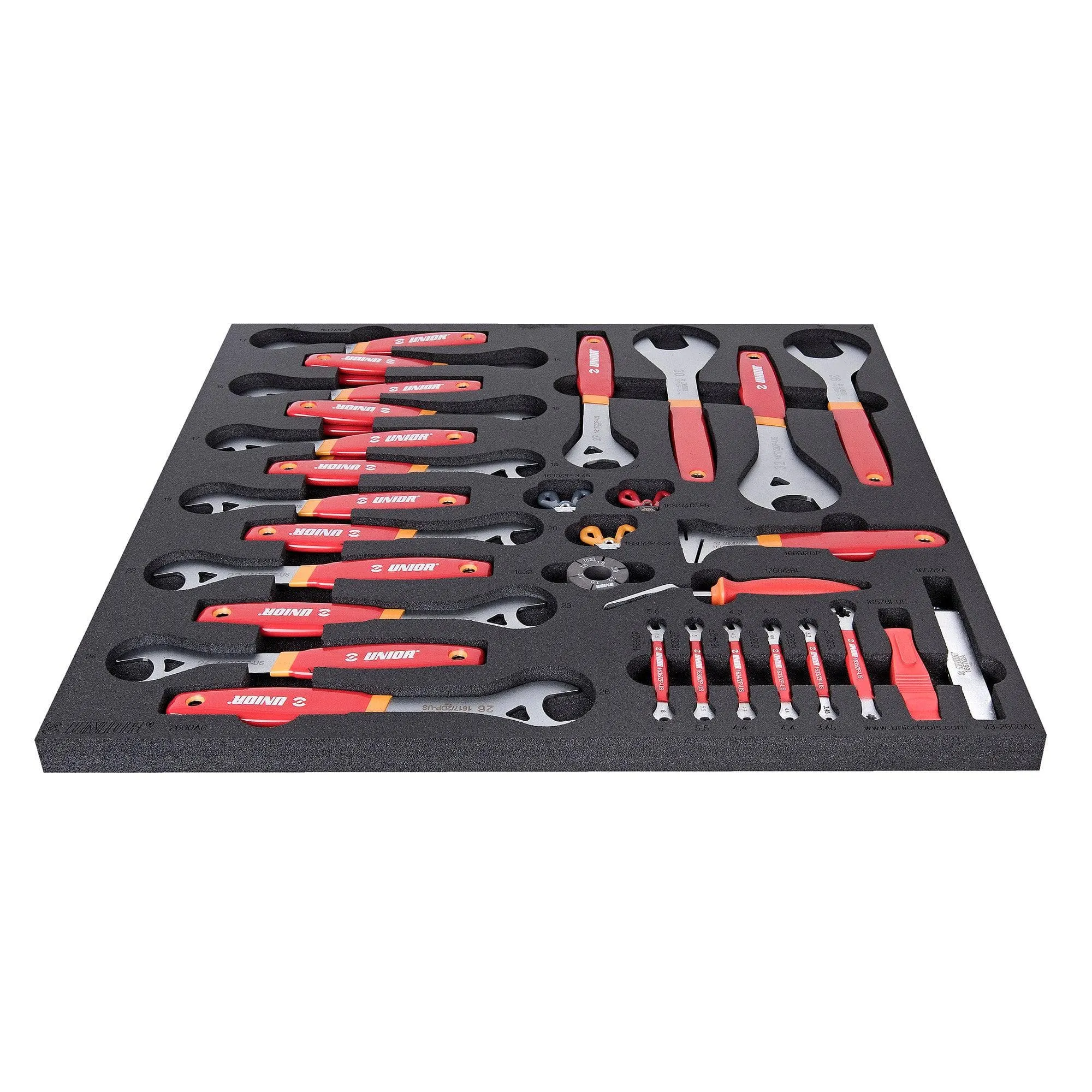 Unior Set Of Tools In Tray 3 For 2600A And 2600C-Drivetrain Tools: Red