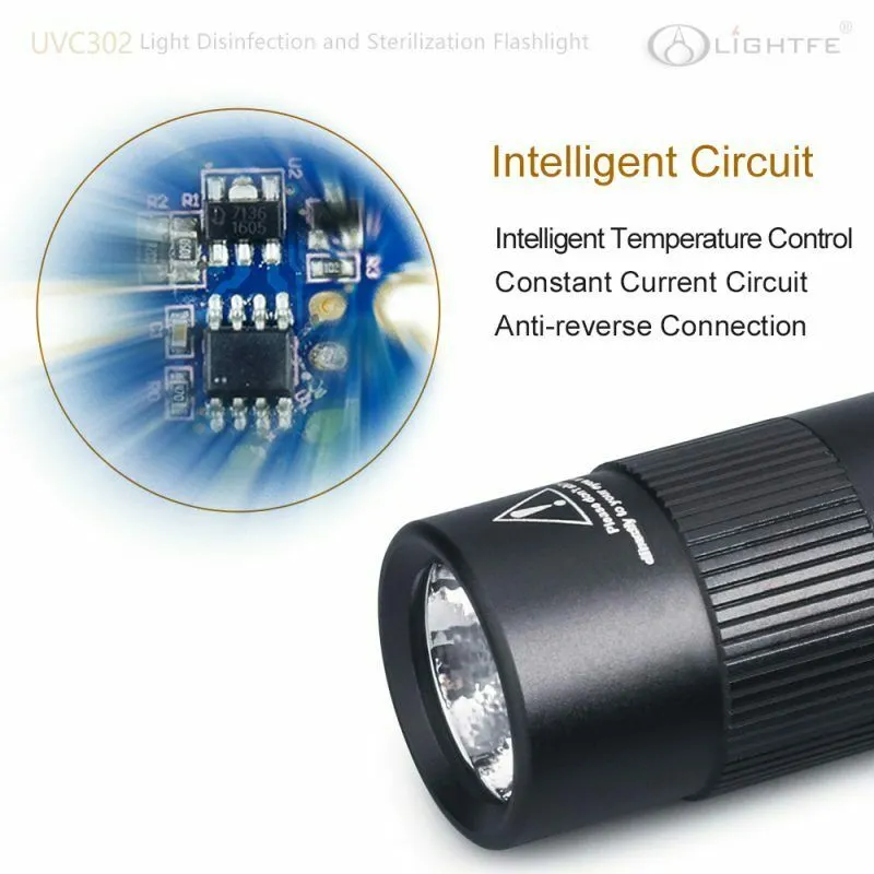 UVC302 UV-C 275NM Light Disinfection Sterilization UV LED Flashlight