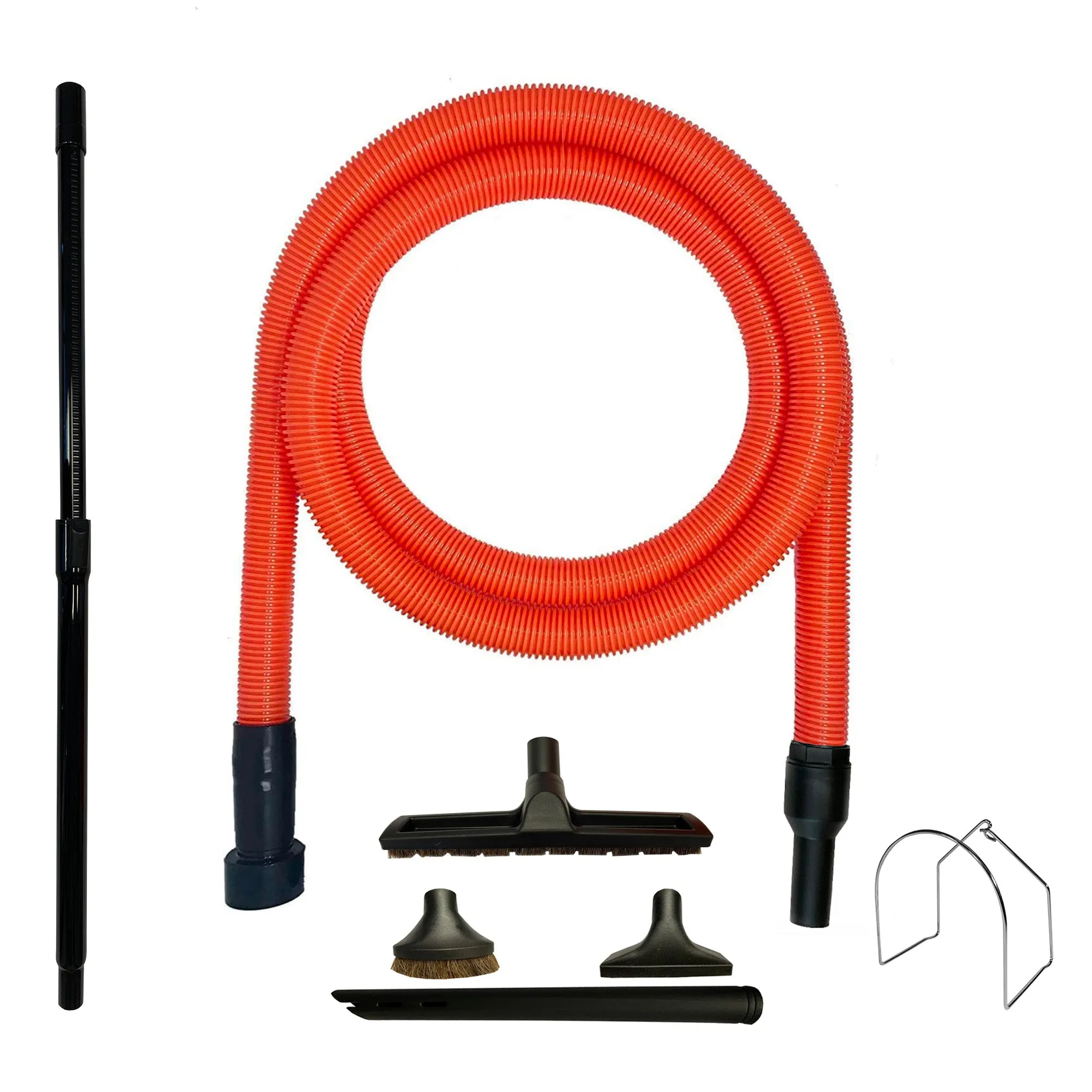 VPC Premium Wet Dry Shop Vacuum Extension Hose | 4-Piece Deluxe Cleaning Attachments & 2-Piece Plastic Wand (Orange)