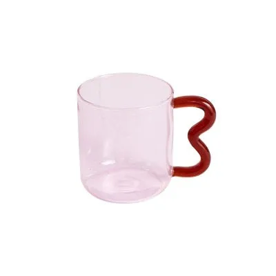 Wavy Handle Glass Mugs