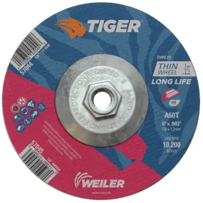 Weiler Tiger Cutting Wheel w/Hub - 6" X .045" Type 27 57044