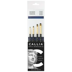 Willow Wolfe Callia Artist Mixed Media Flat Shader Brush Set Flat Shaders*