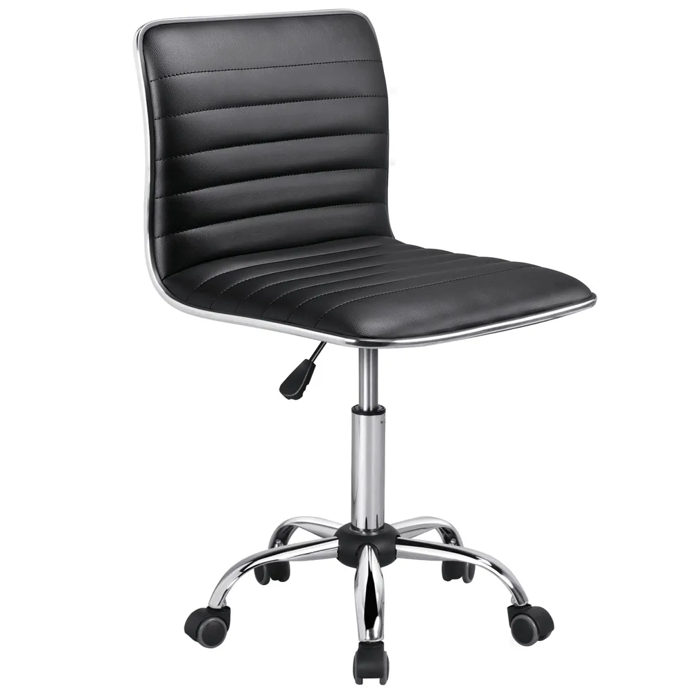 Yaheetech 16.3-22.2 Inch Adjustable PU Leather Low Back Desk Office Chair