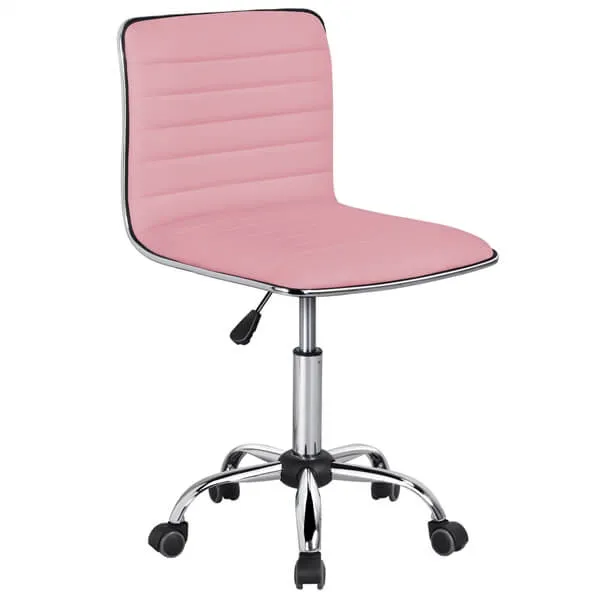 Yaheetech 16.3-22.2 Inch Adjustable PU Leather Low Back Desk Office Chair