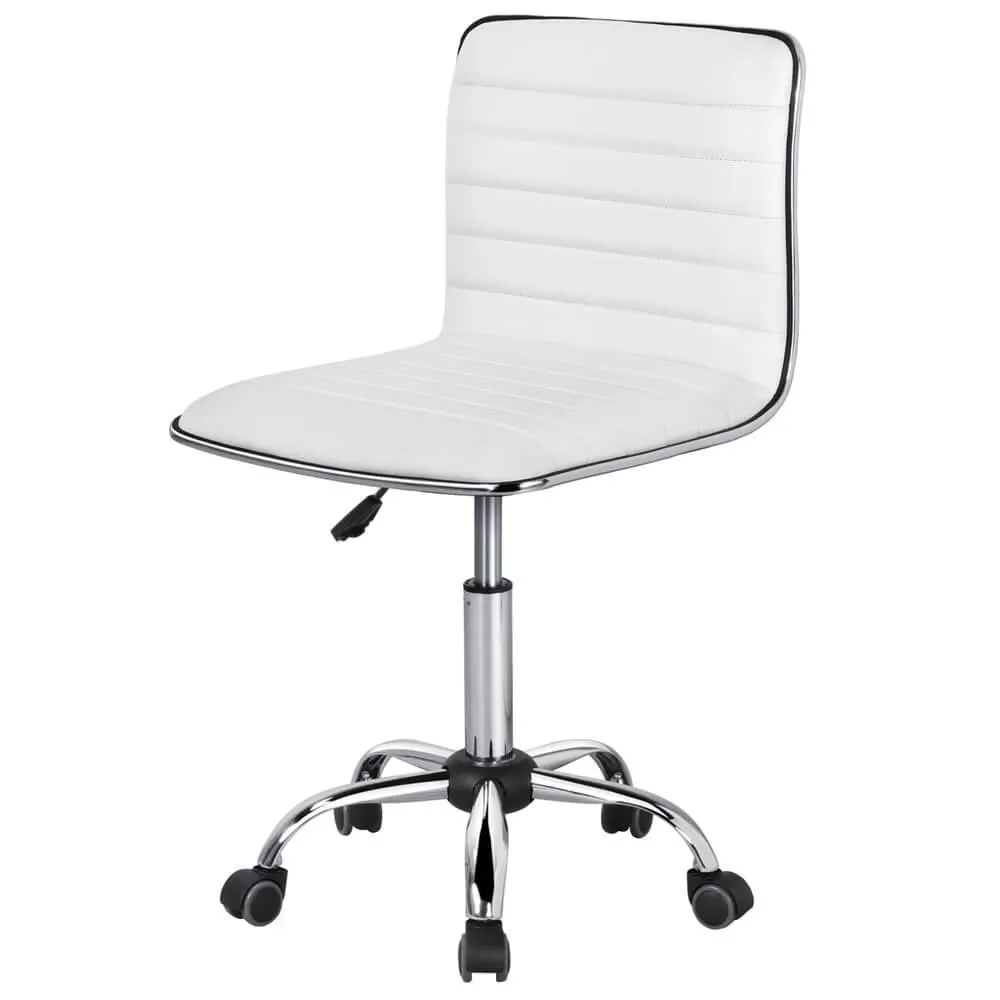 Yaheetech 16.3-22.2 Inch Adjustable PU Leather Low Back Desk Office Chair