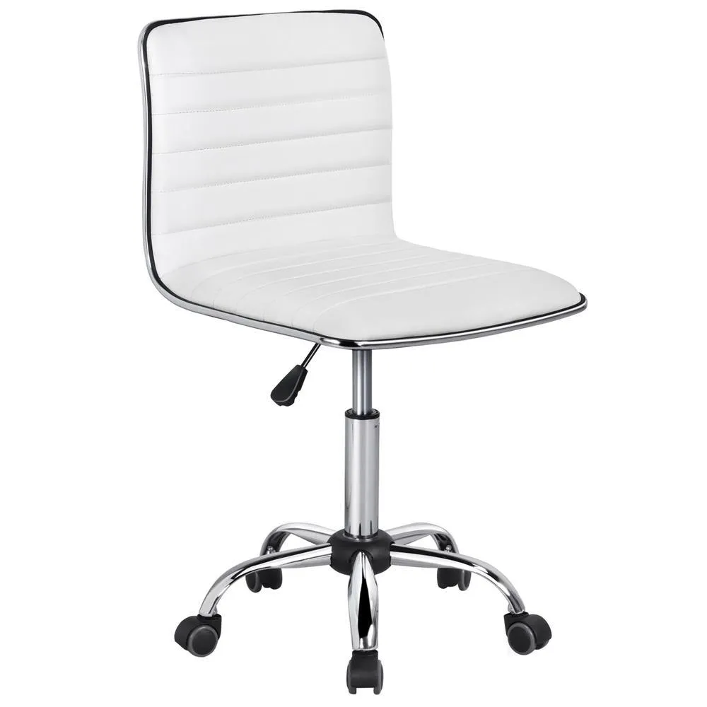 Yaheetech 16.3-22.2 Inch Adjustable PU Leather Low Back Desk Office Chair