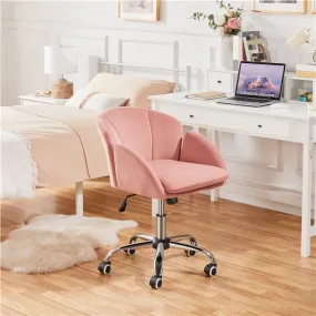 Yaheetech Cute Velvet Desk Chair for Home Office