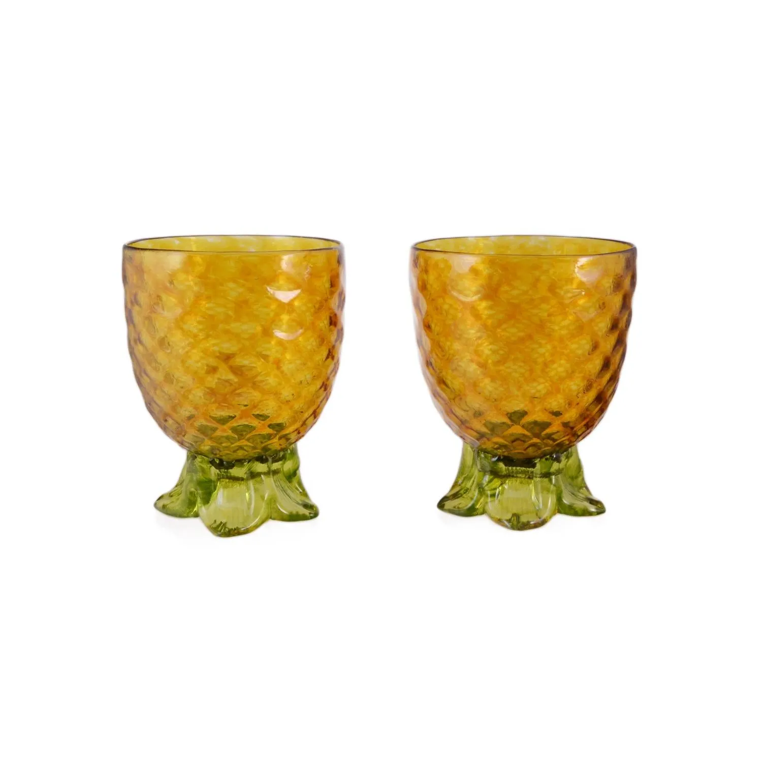 Yellow Pineapple Cup Pair