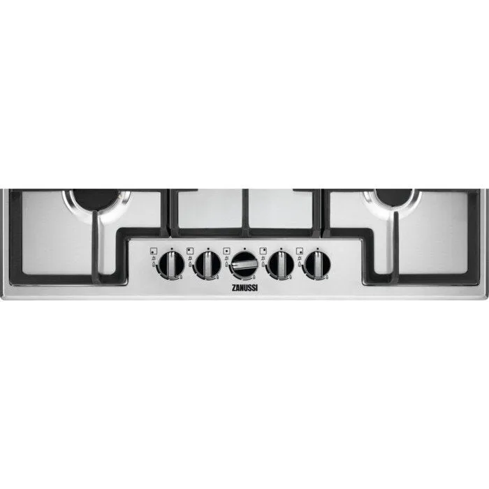 Zanussi ZGNN755X 5 Burner Gas Hob, Stainless Steel