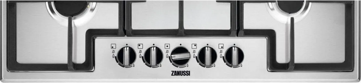 Zanussi ZGNN755X 5 Burner Gas Hob, Stainless Steel