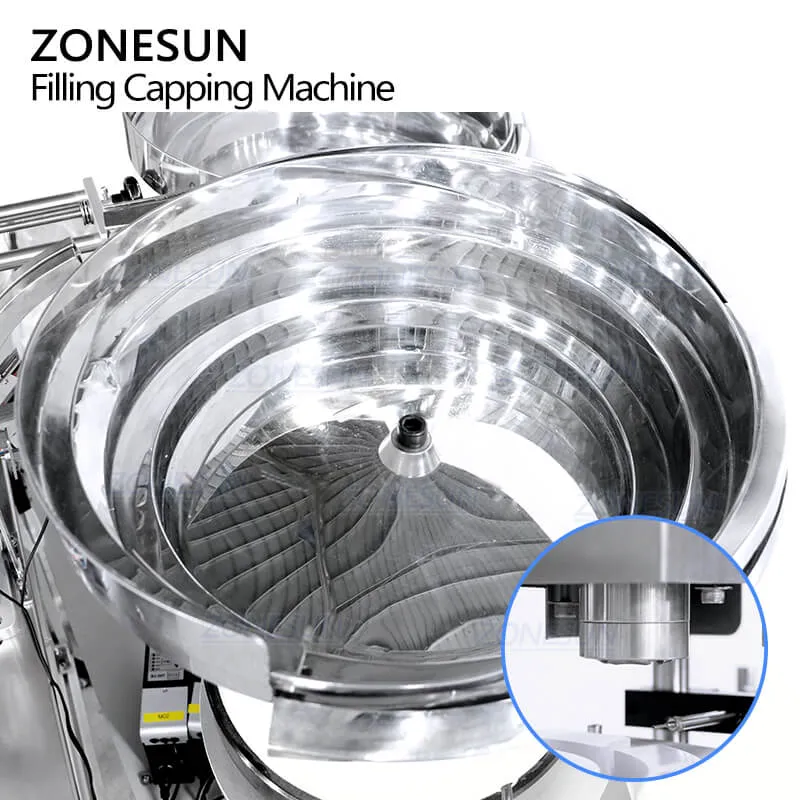 ZONESUN ZS-AFC20 Automatic Peristaltic Pump Aluminum Plastic Caps Bottles Glass Vial Filling Crimping Capping Machine