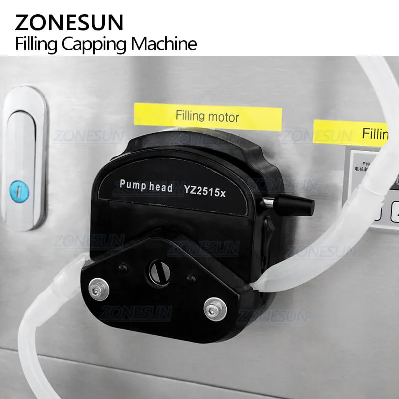 ZONESUN ZS-AFC20 Automatic Peristaltic Pump Aluminum Plastic Caps Bottles Glass Vial Filling Crimping Capping Machine